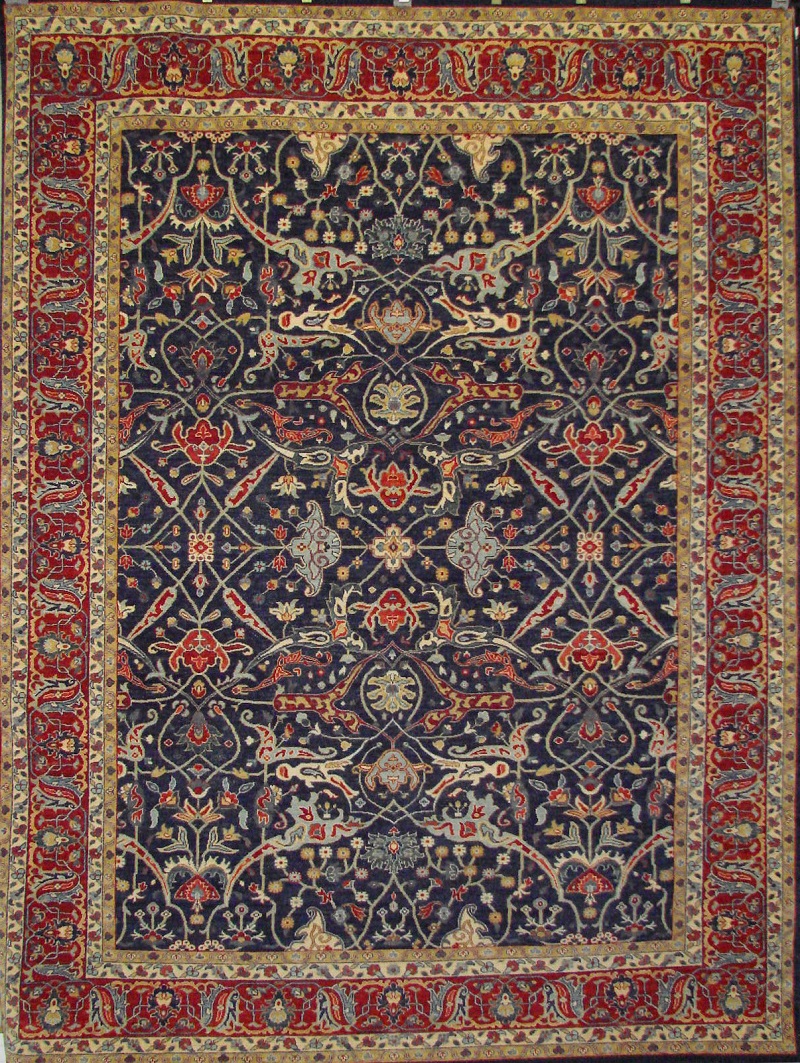 Antique Style Rugs ARYANA 021686 Medium Blue - Navy & Red - Burgundy Hand Knotted Rug