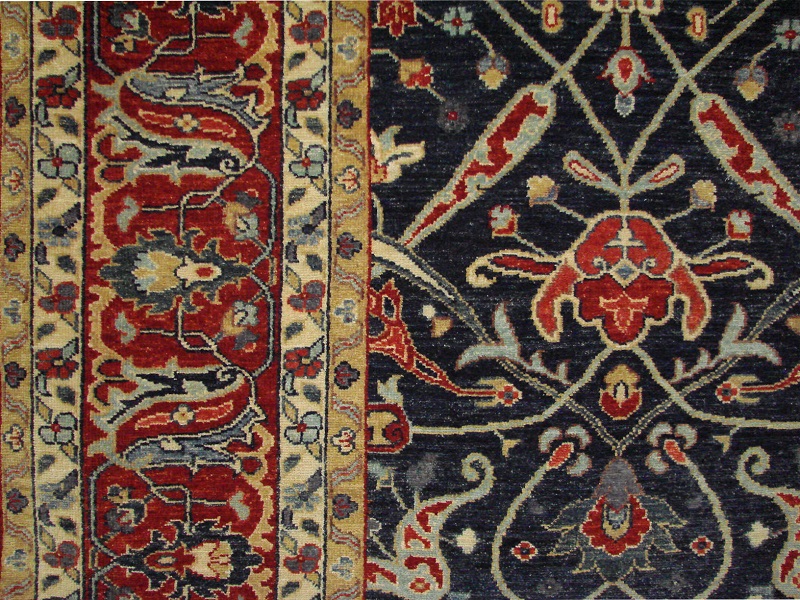 Antique Style Rugs ARYANA 021686 Medium Blue - Navy & Red - Burgundy Hand Knotted Rug