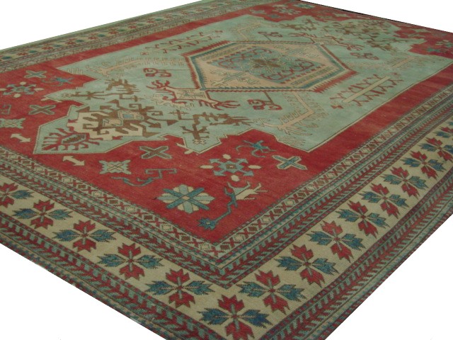 Antique Style Rugs Anatolia 21665 Lt. Blue - Blue & Ivory - Beige Hand Knotted Rug
