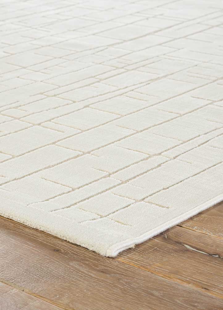 Contemporary & Transitional Rugs FB159 - Fables Palmer Ivory - Beige & Lt. Grey - Grey Machine Made Rug