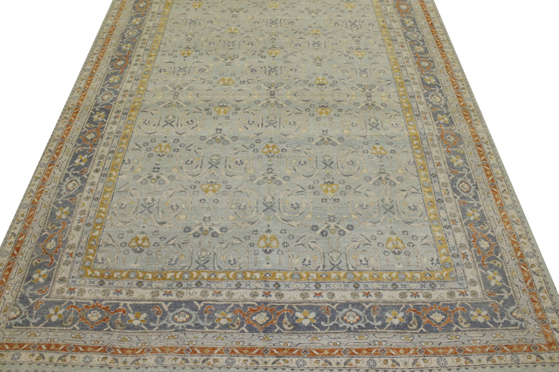 Contemporary & Transitional Rugs Nizam 022565 Lt. Blue - Blue Hand Knotted Rug