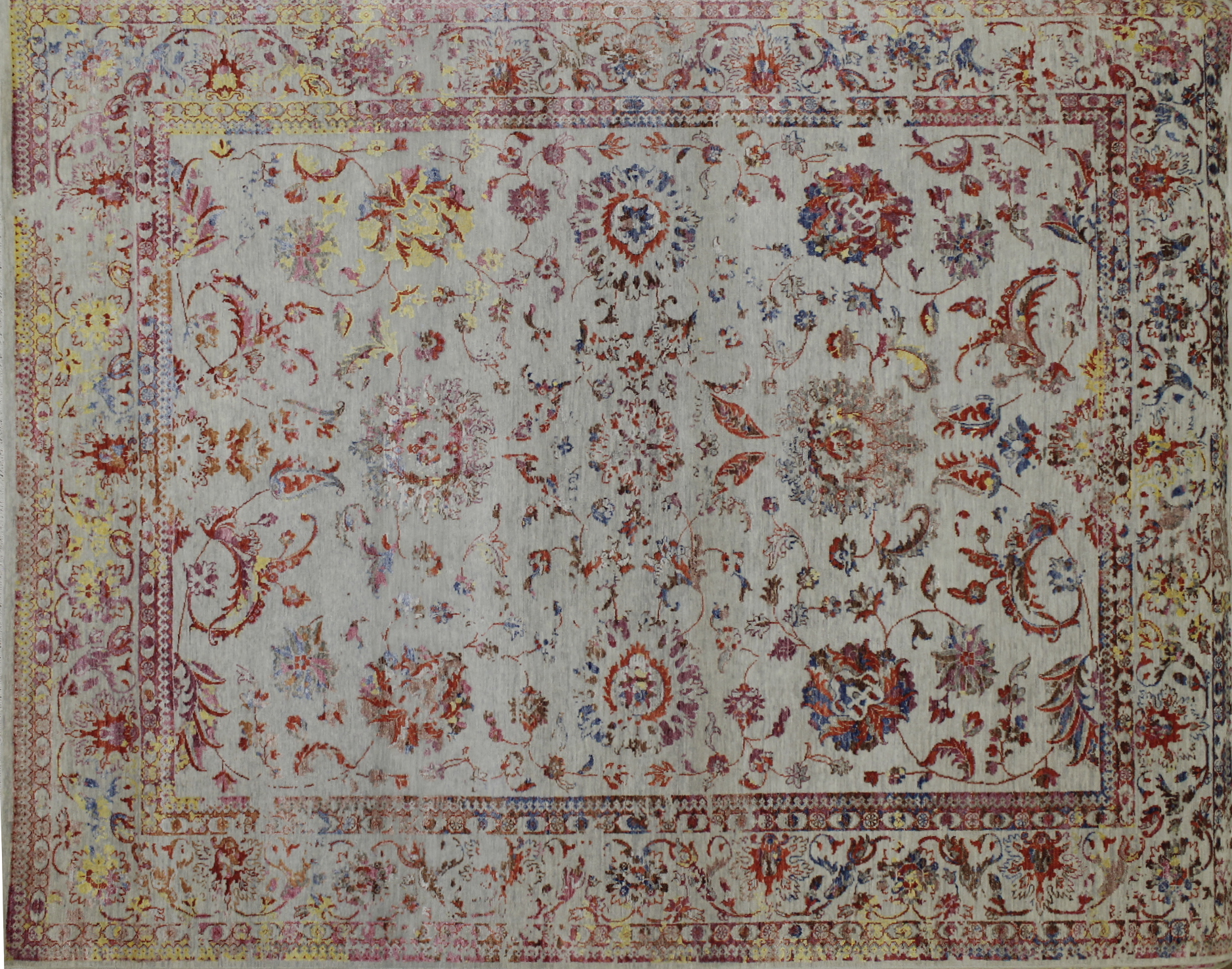 Contemporary & Transitional Rugs Sapphire 022391 Lt. Grey - Grey & Multi Hand Knotted Rug