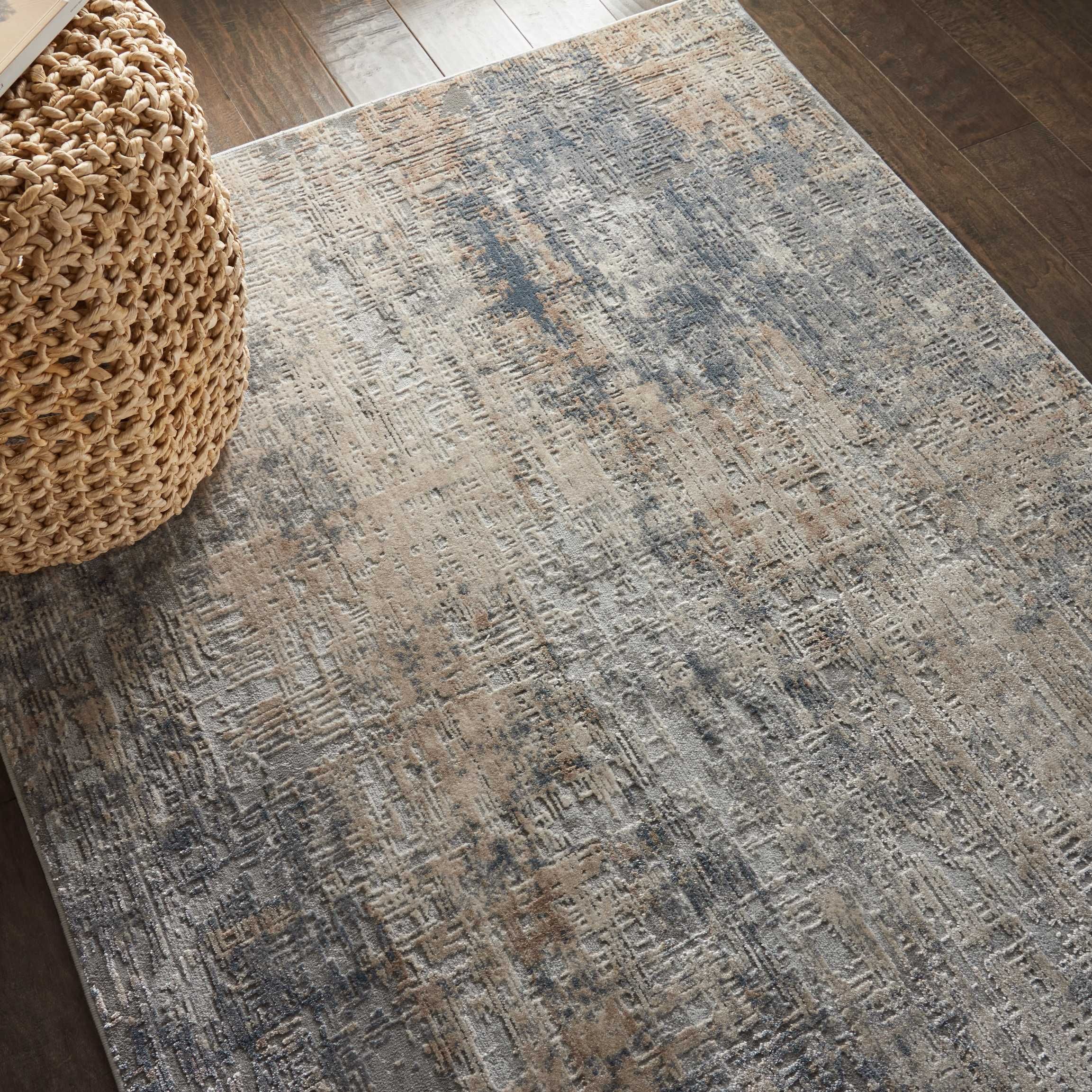 Contemporary & Transitional Rugs RUSTIC TEXTURES RUS01 GRYBG Lt. Grey - Grey & Ivory - Beige Machine Made Rug
