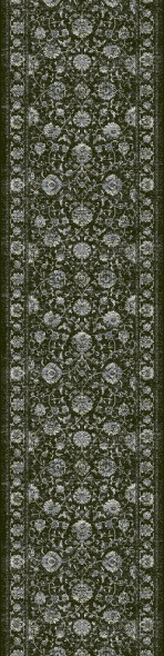 Hall & Stair Runners Ancient Garden 57126-3636 Black - Charcoal & Lt. Grey - Grey Machine Made Rug