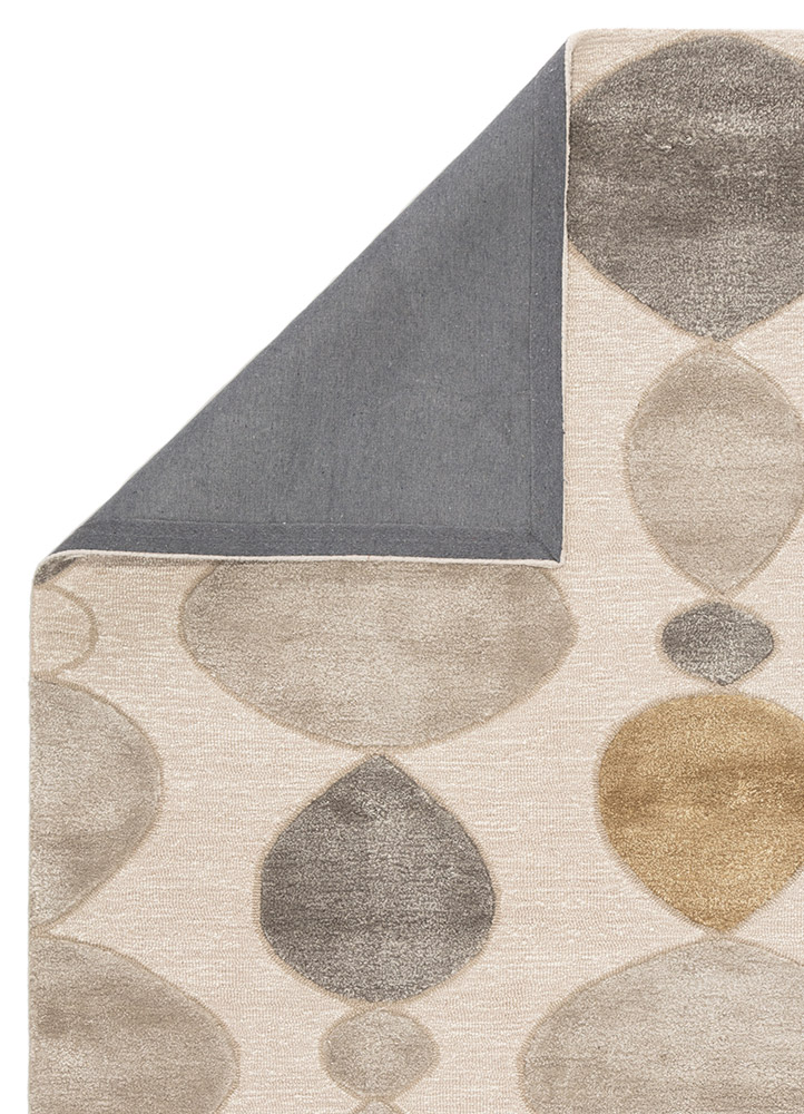 Contemporary & Transitional Rugs Blue BL102-Creekstone (S) Ivory - Beige & Lt. Grey - Grey Hand Tufted Rug