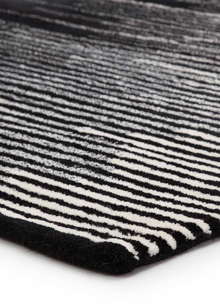 Contemporary & Transitional Rugs Bristol BRI21-Tabo (S) Black - Charcoal & Ivory - Beige Hand Tufted Rug