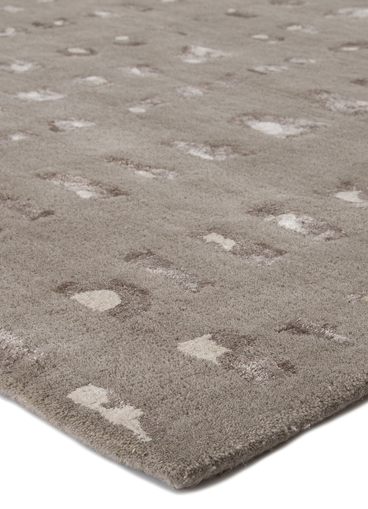 Contemporary & Transitional Rugs Baroque BQ42-Oliva (S) Lt. Grey - Grey & Ivory - Beige Hand Tufted Rug
