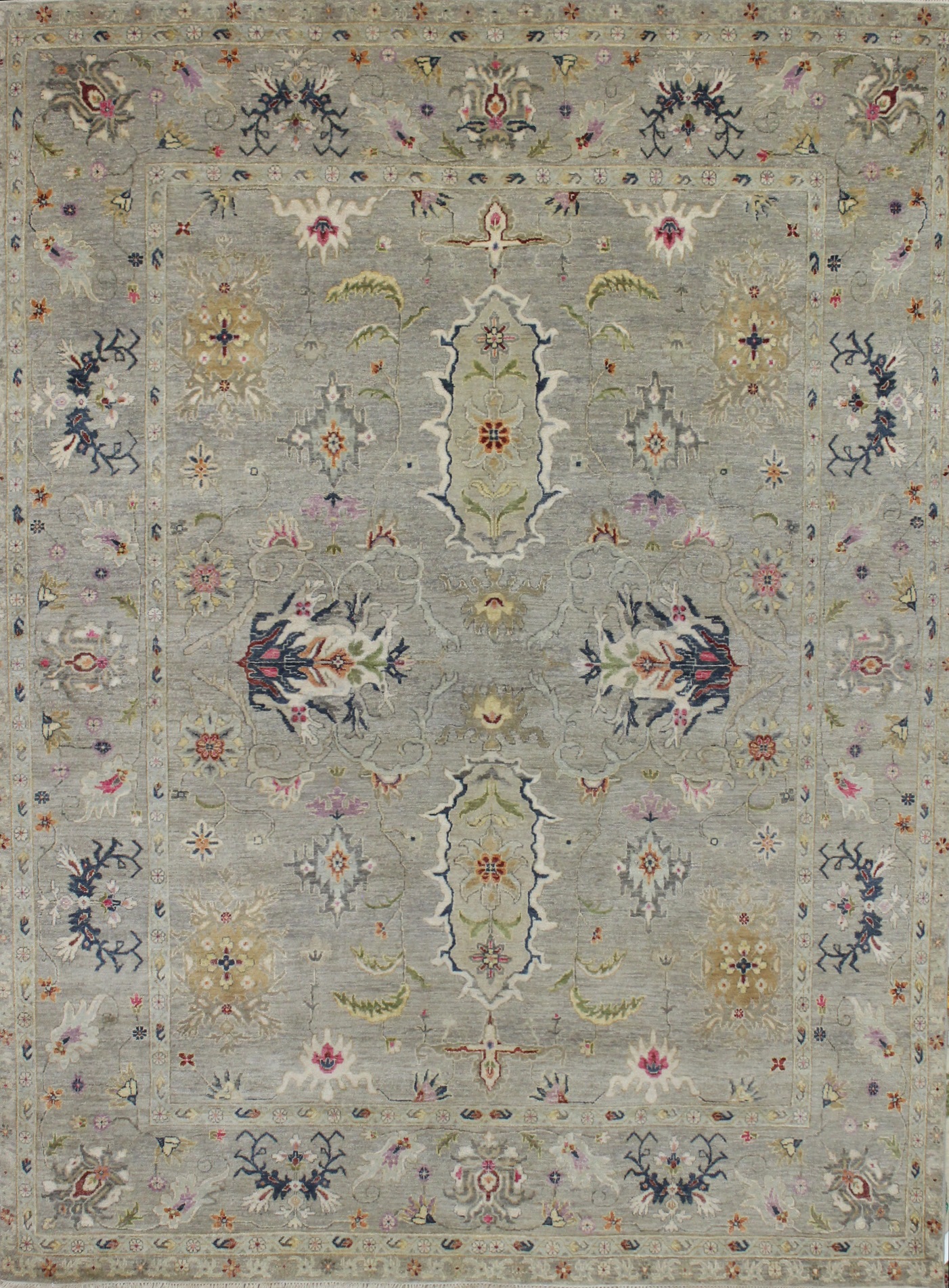 Oushak Rugs Sultan 023093 Lt. Grey - Grey & Multi Hand Knotted Rug