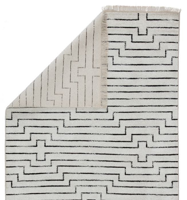 Contemporary & Transitional Rugs Satellite SAT02 Alloy Ivory - Beige & Black - Charcoal Hand Loomed Rug
