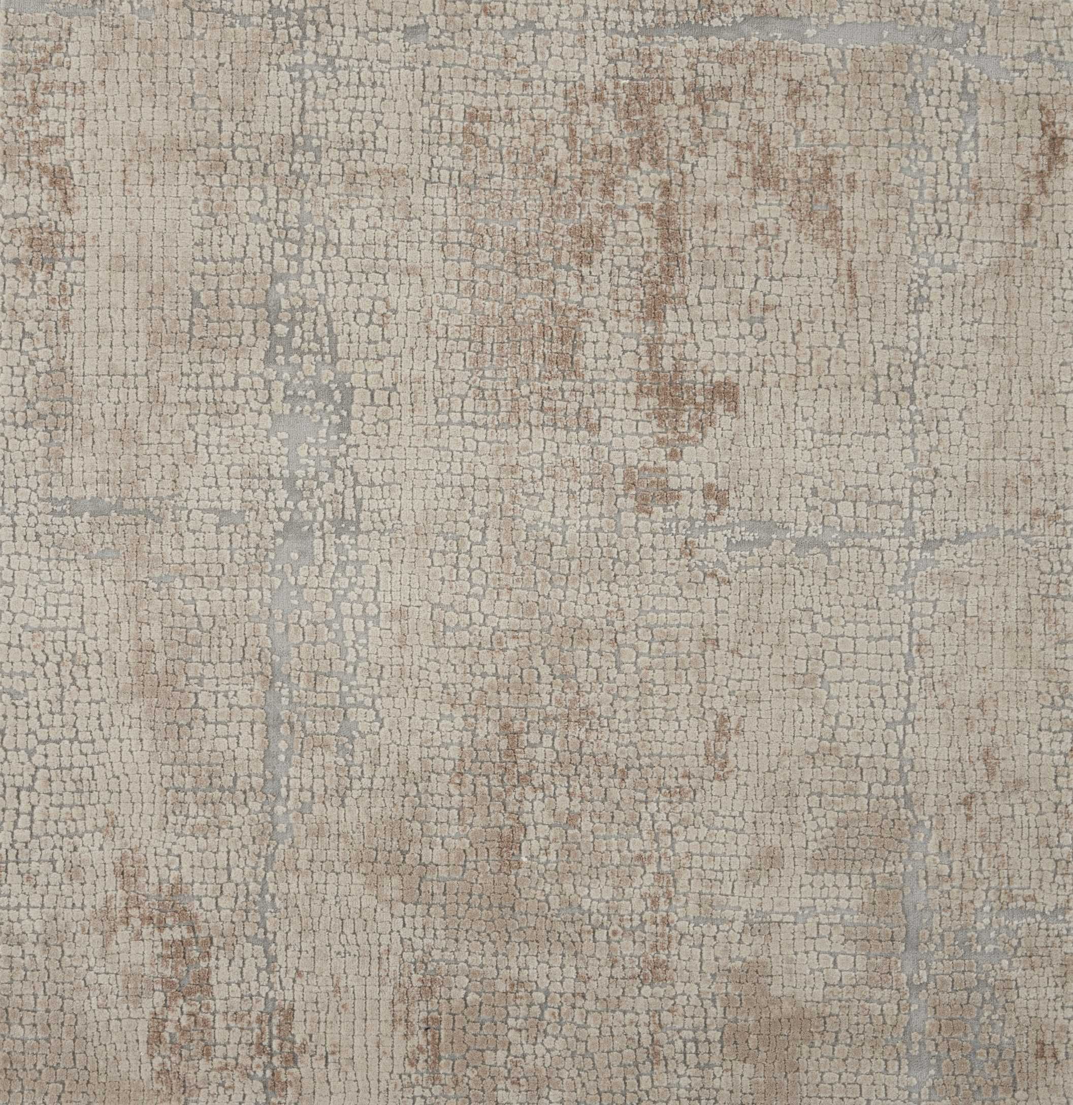 Custom & Wall to Wall RUSTIC TEXTURES ABSTRACT MOSIAC RUS06 SANDSTONE BROADLOOM Camel - Taupe & Lt. Blue - Blue Machine Made Rug