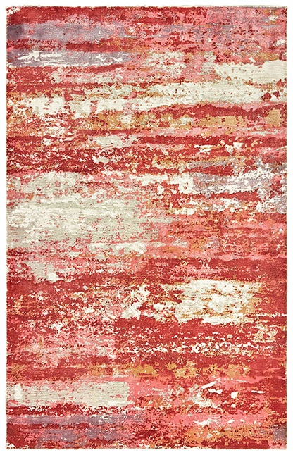 Contemporary & Transitional Rugs Formations 70004 Red - Burgundy & Ivory - Beige Hand Crafted Rug