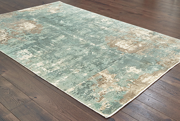 Contemporary & Transitional Rugs Formations 70005 Lt. Blue - Blue & Lt. Grey - Grey Hand Crafted Rug