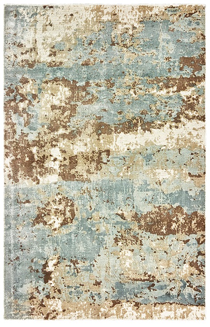Contemporary & Transitional Rugs Formations 70001 Lt. Blue - Blue & Ivory - Beige Hand Crafted Rug