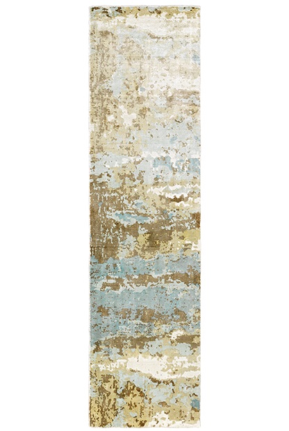 Contemporary & Transitional Rugs Formations 70001 Lt. Blue - Blue & Ivory - Beige Hand Crafted Rug