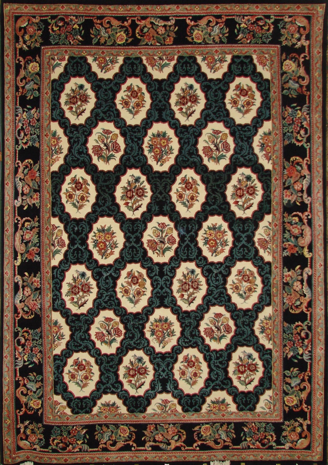 Clearance & Discount Rugs Savonery-82-JDW 0774 Multi & Black - Charcoal Hand Knotted Rug