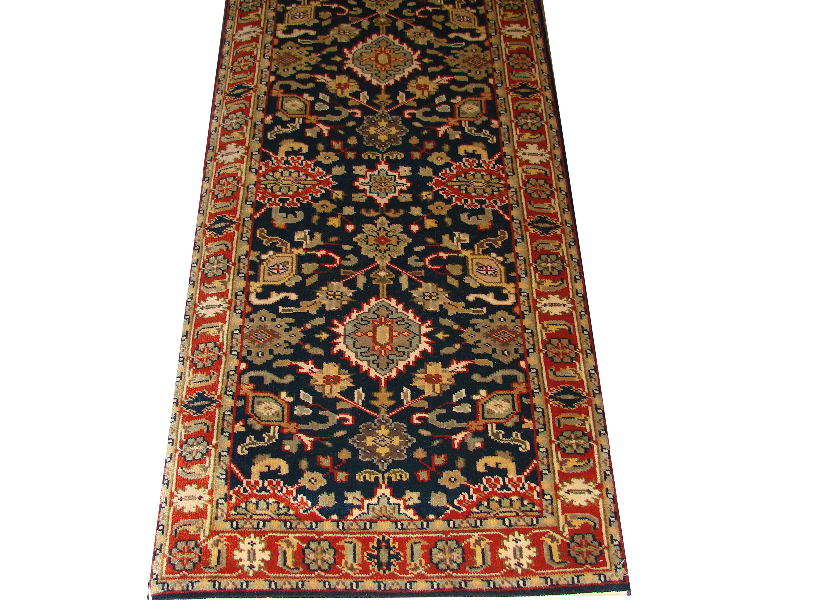 Clearance & Discount Rugs Mahal Chand 01621 Medium Blue - Navy & Red - Burgundy Hand Knotted Rug