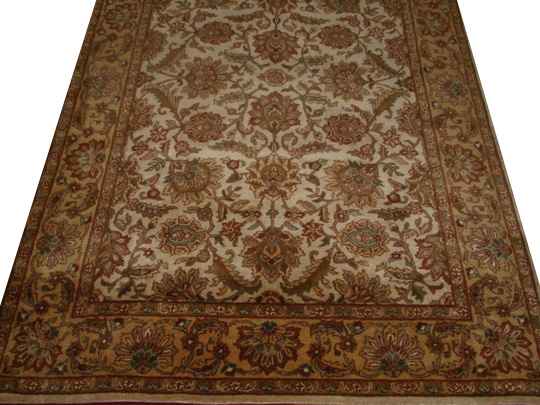 Clearance & Discount Rugs Kashan-28 Tufted 01357 Ivory - Beige & Lt. Gold - Gold Hand Tufted Rug