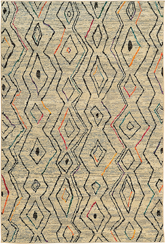 Contemporary & Transitional Rugs NOMAD 2162W Ivory - Beige & Multi Machine Made Rug