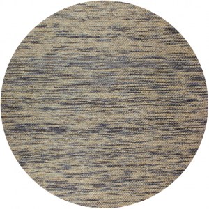 Round, Octagon & Square Rugs Fairi FF-61 Moonlight Medium Blue - Navy & Camel - Taupe Hand Crafted Rug