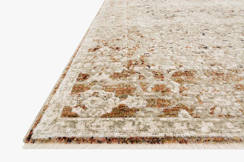 Contemporary & Transitional Rugs Theia THE-07 Rust Rust - Orange & Lt. Grey - Grey Machine Made Rug