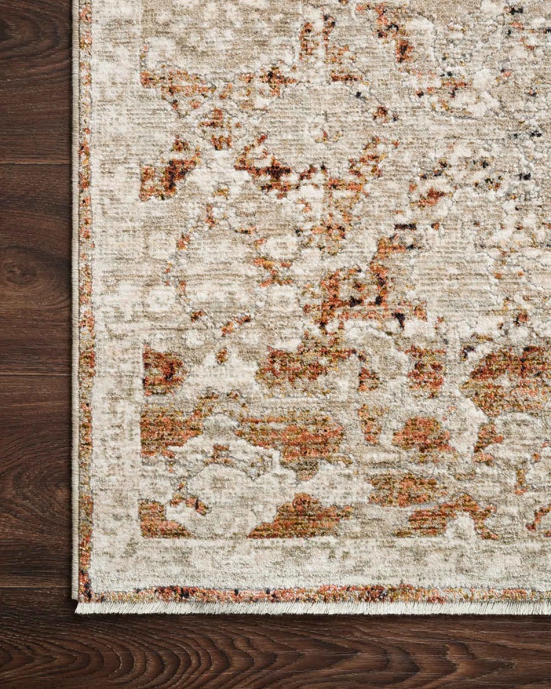 Contemporary & Transitional Rugs Theia THE-07 Rust Rust - Orange & Lt. Grey - Grey Machine Made Rug