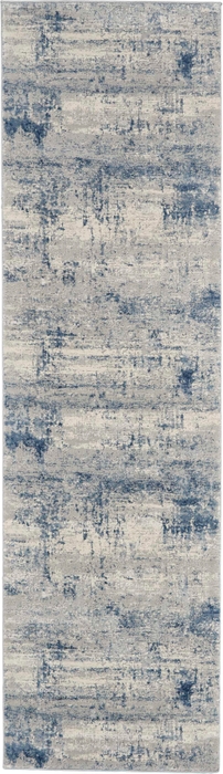 Contemporary & Transitional Rugs Rustic Textures RUS10 Lt. Blue - Blue & Ivory - Beige Machine Made Rug