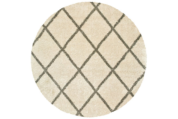 Contemporary & Transitional Rugs Henderson 90W Ivory - Beige & Lt. Grey - Grey Machine Made Rug