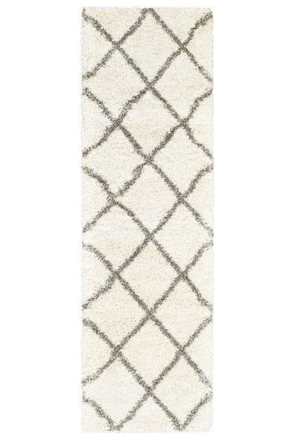 Contemporary & Transitional Rugs Henderson 90W Ivory - Beige & Lt. Grey - Grey Machine Made Rug