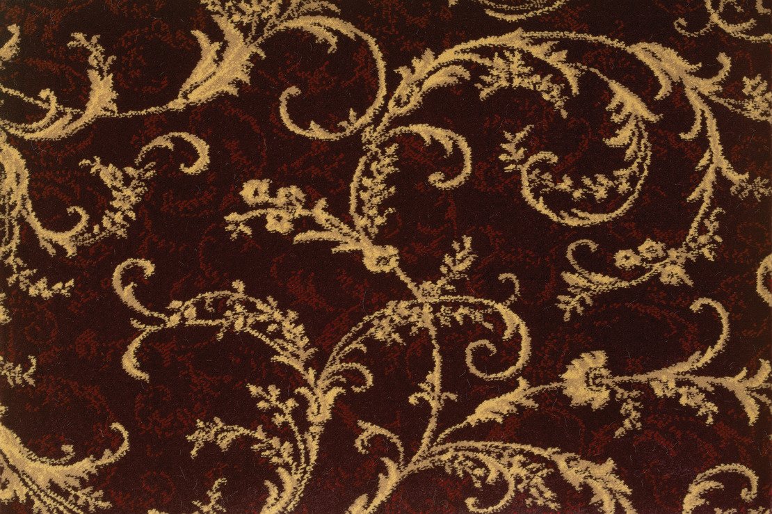 Custom & Wall to Wall Lake Constance Plum Red - Burgundy & Lt. Gold - Gold Machine Made Rug