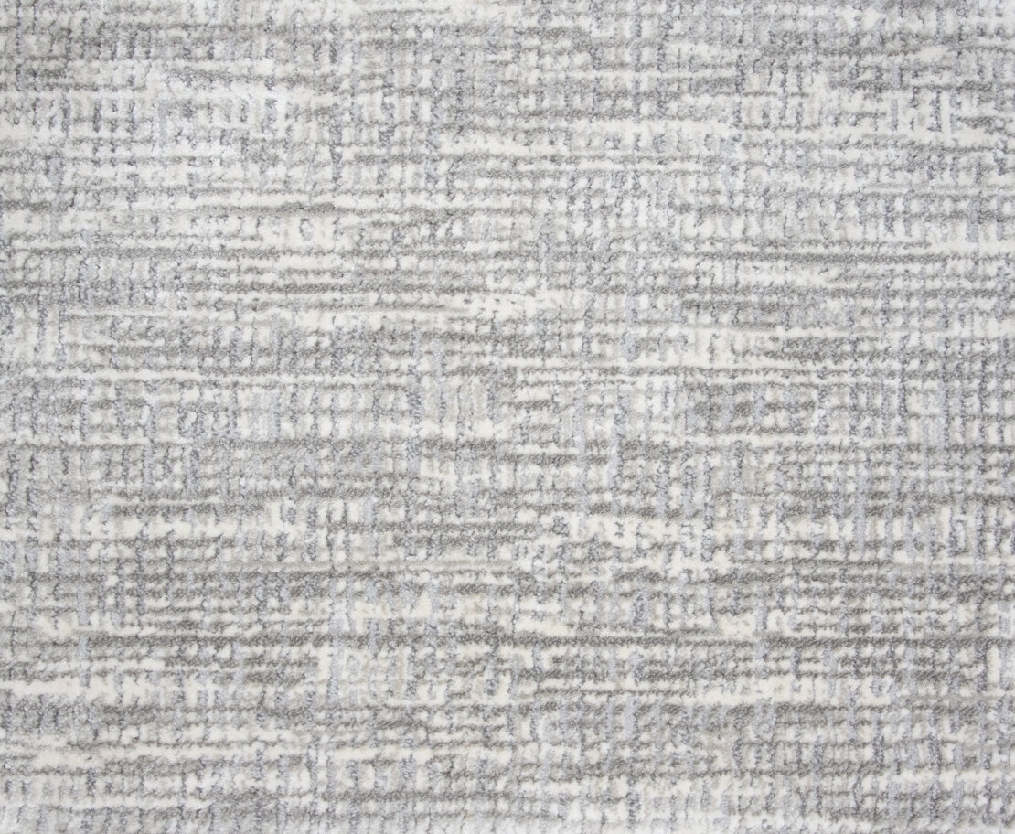 Custom & Wall to Wall Aerial Sterling Lt. Grey - Grey Hand Knotted Rug