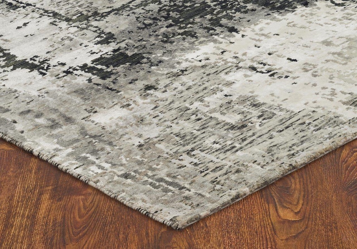 Contemporary & Transitional Rugs Spalsh TT Lt. Grey - Grey & Black - Charcoal Hand Knotted Rug