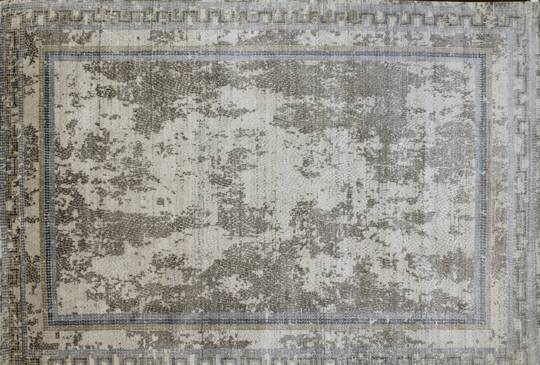 Contemporary & Transitional Rugs Mosaic 022667 Lt. Grey - Grey Hand Knotted Rug