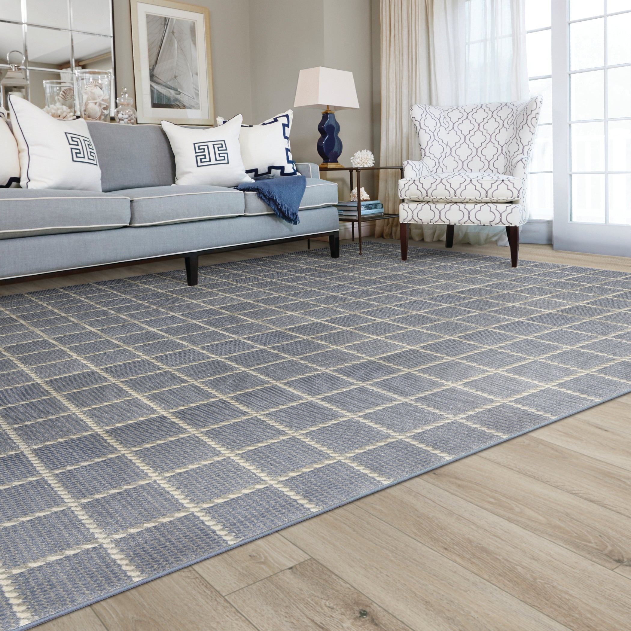 Custom & Wall to Wall Leading Lines Sterling Lt. Grey - Grey Machine Made Rug