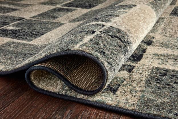 Contemporary & Transitional Rugs Bowery BOW-03 Storm Ivory - Beige & Black - Charcoal Machine Made Rug