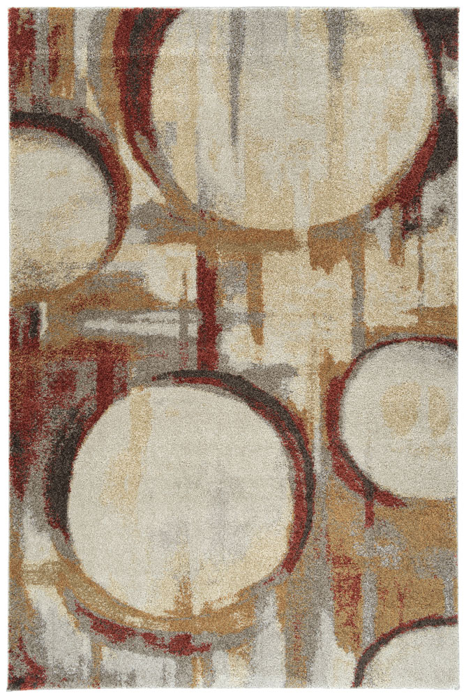 Contemporary & Transitional Rugs Aero Collection AE12 Earth Ivory - Beige & Multi Machine Made Rug