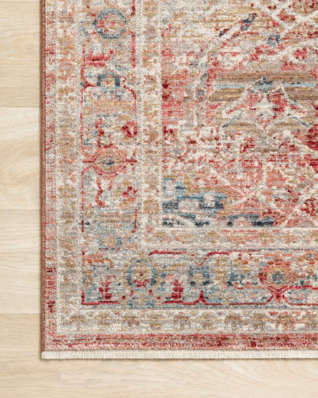 Contemporary & Transitional Rugs Claire CLE-01 Red/Ivory Red - Burgundy & Ivory - Beige Machine Made Rug