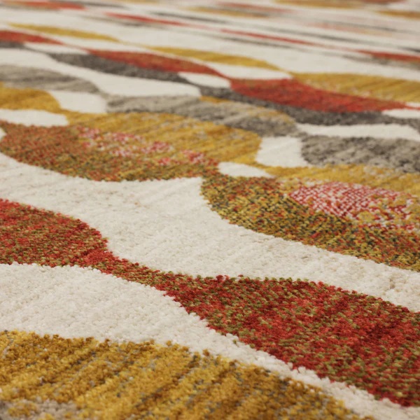 Contemporary & Transitional Rugs Expressions Acoustic Ginger - By Scott Living 91821-20048 Ivory - Beige & Rust - Orange Machine Made Rug