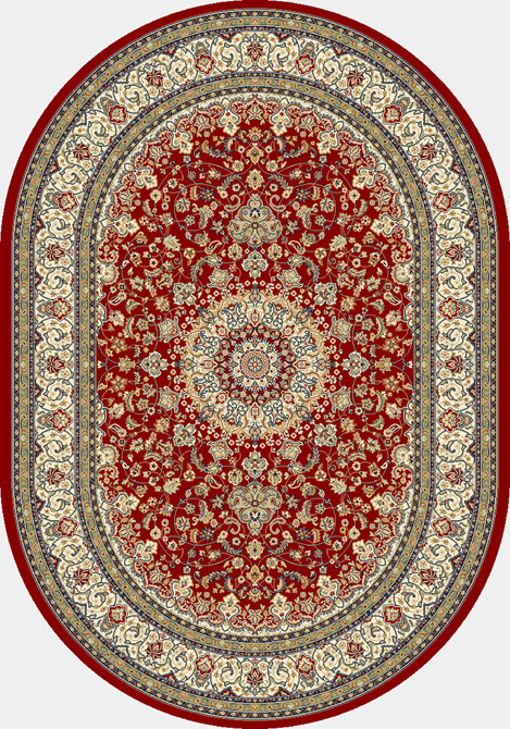 Round, Octagon & Square Rugs Ancient Garden 57119-1414 Round and Oval Red - Burgundy & Ivory - Beige Machine Made Rug
