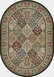 Round, Octagon & Square Rugs Ancient Garden 57008-3233 Round and Oval Multi & Black - Charcoal Machine Made Rug