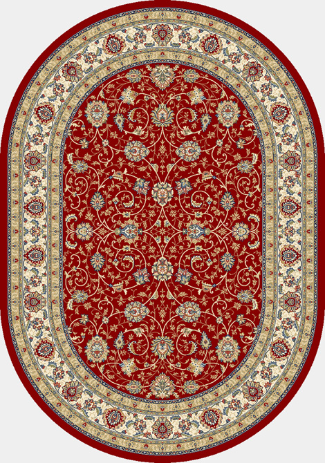 Round, Octagon & Square Rugs Ancient Garden 57120-1464 Round and Oval Red - Burgundy & Ivory - Beige Machine Made Rug