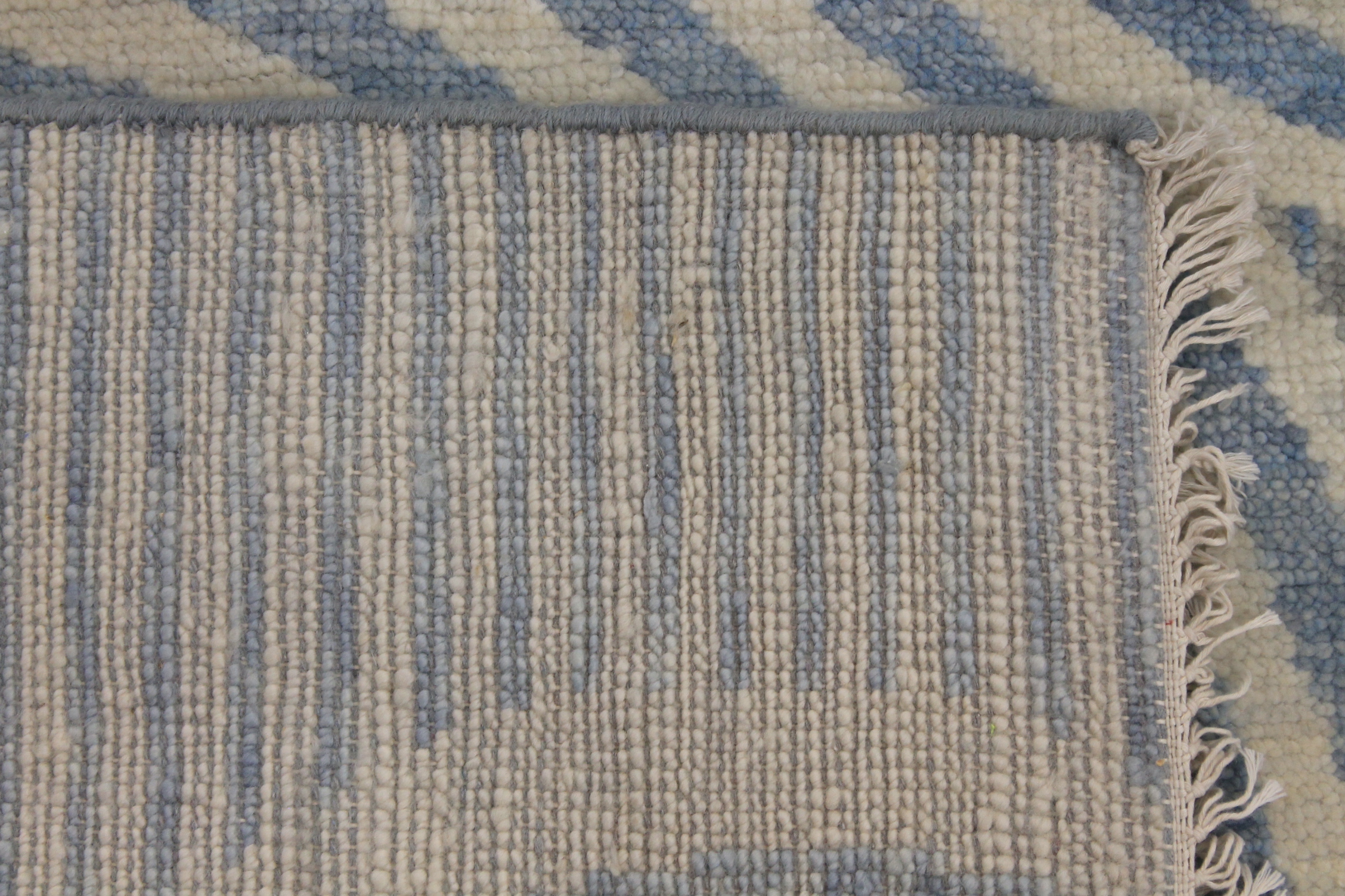 Contemporary & Transitional Rugs EDGE 027552 Medium Blue - Navy & Lt. Grey - Grey Hand Knotted Rug