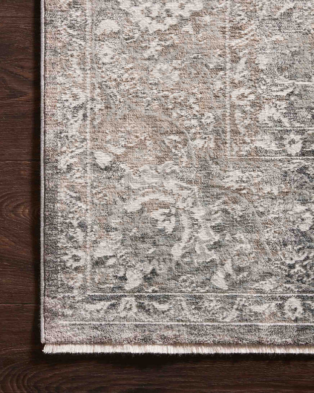 Contemporary & Transitional Rugs Homage HOM-03 Lt. Grey - Grey & Ivory - Beige Machine Made Rug
