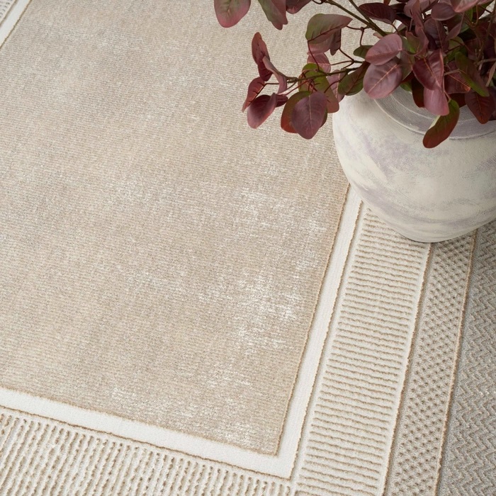 Casual & Solid Rugs Glitz GLZ07 Ivory - Beige & Camel - Taupe Machine Made Rug