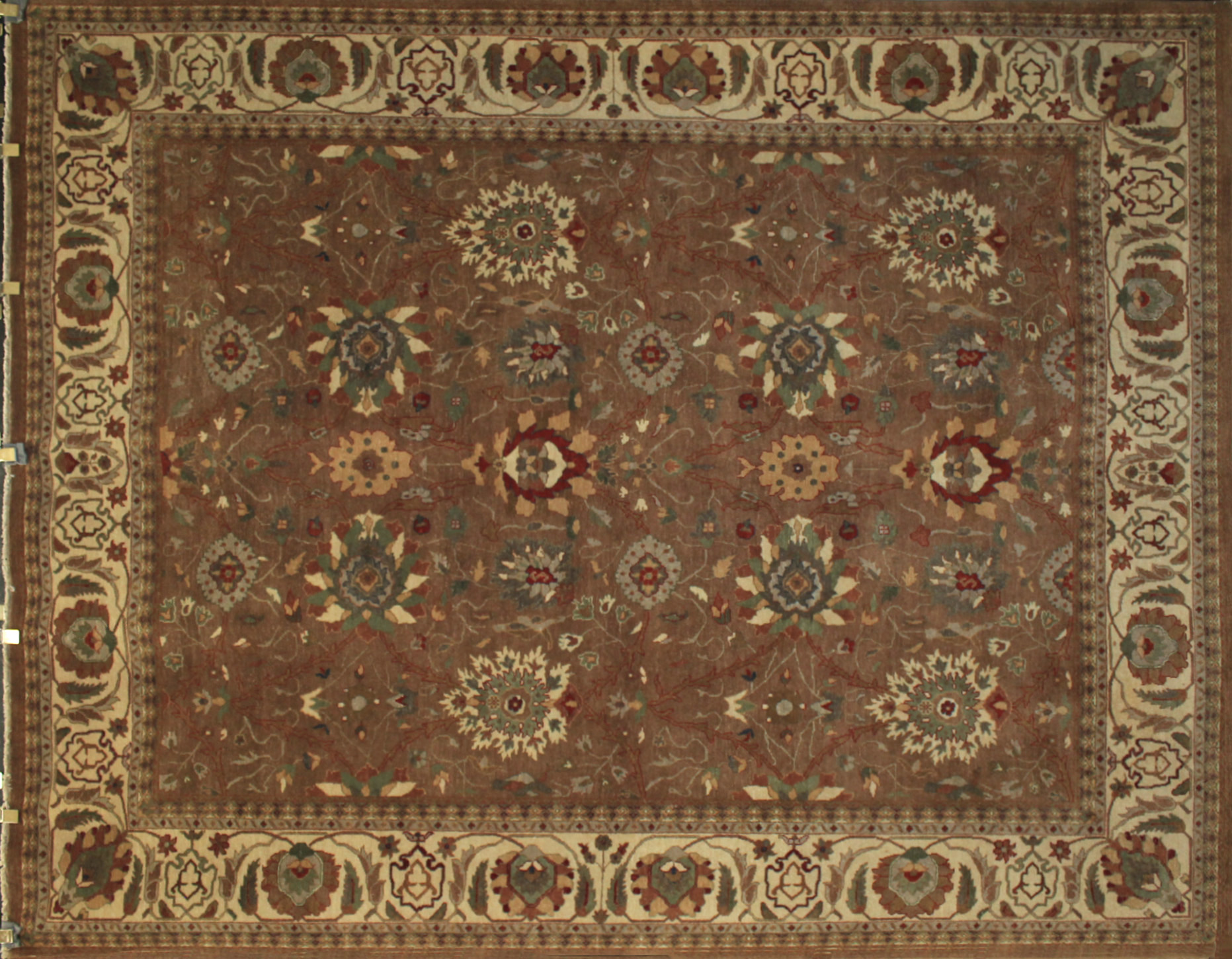 Clearance & Discount Rugs Traditional Hand Knotted Wool Rug 6194 Lt. Brown - Chocolate & Ivory - Beige Hand Knotted Rug