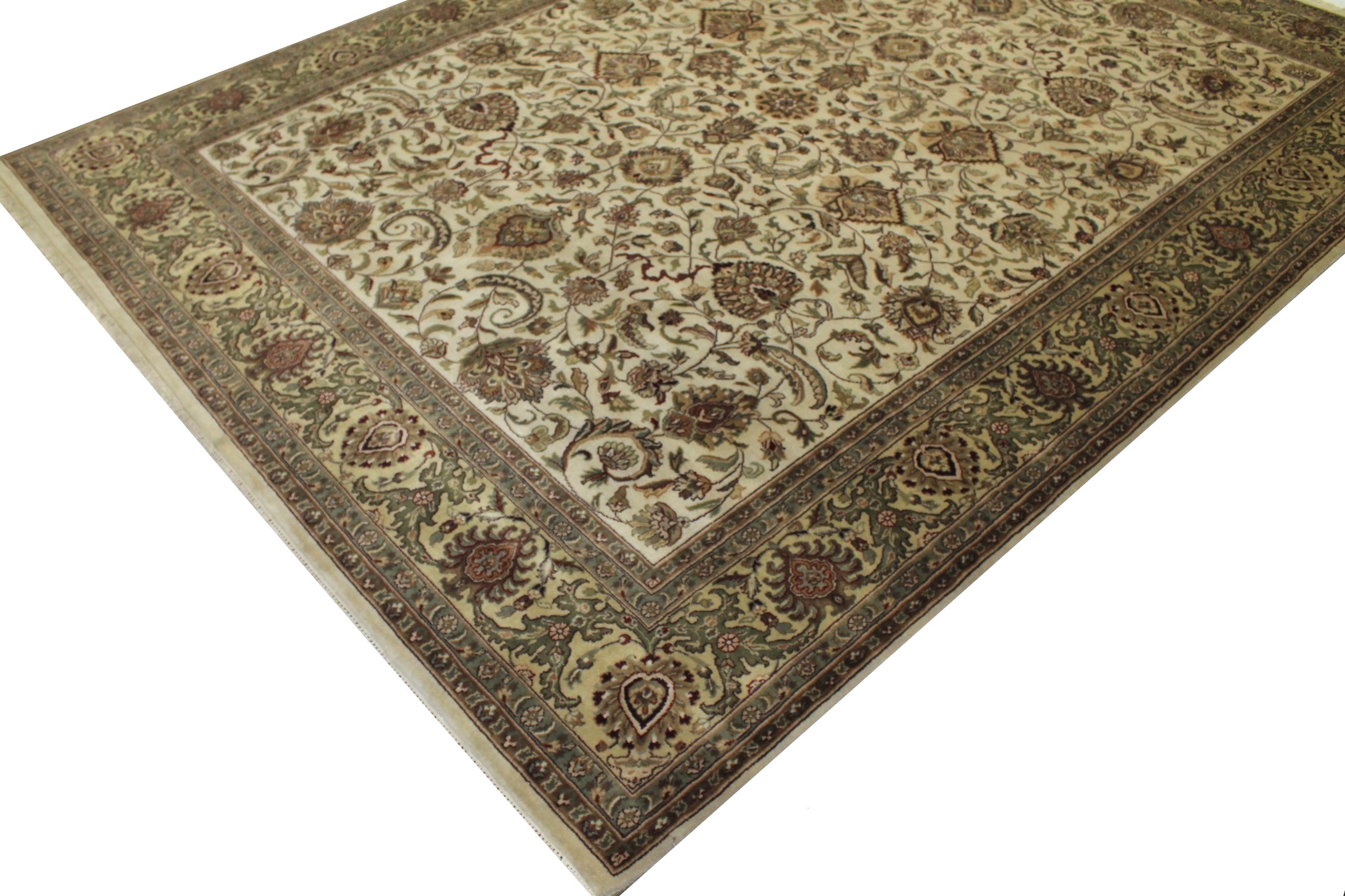 Clearance & Discount Rugs Traditional Hand Knotted Wool Rug 6428 Ivory - Beige & Lt. Gold - Gold Hand Knotted Rug