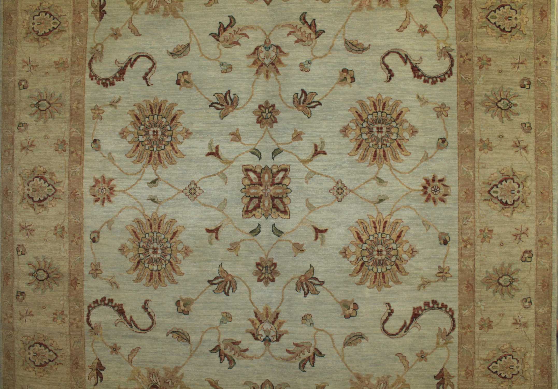 Clearance & Discount Rugs Traditional Hand Knotted Wool Rug 7758 Ivory - Beige & Lt. Gold - Gold Hand Knotted Rug
