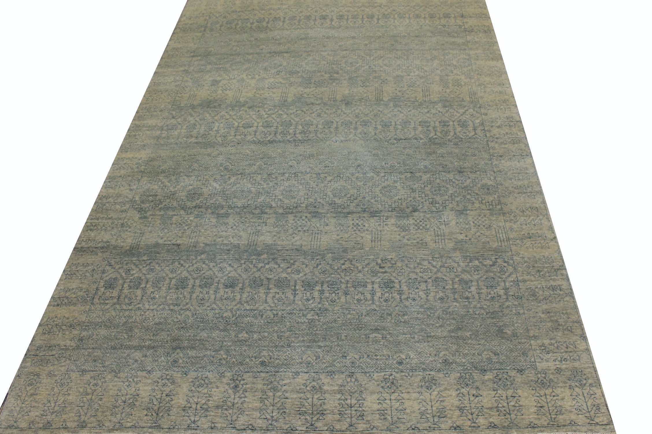 Clearance & Discount Rugs Modern Hand Knotted Wool Rug 7770 Lt. Blue - Blue Hand Knotted Rug