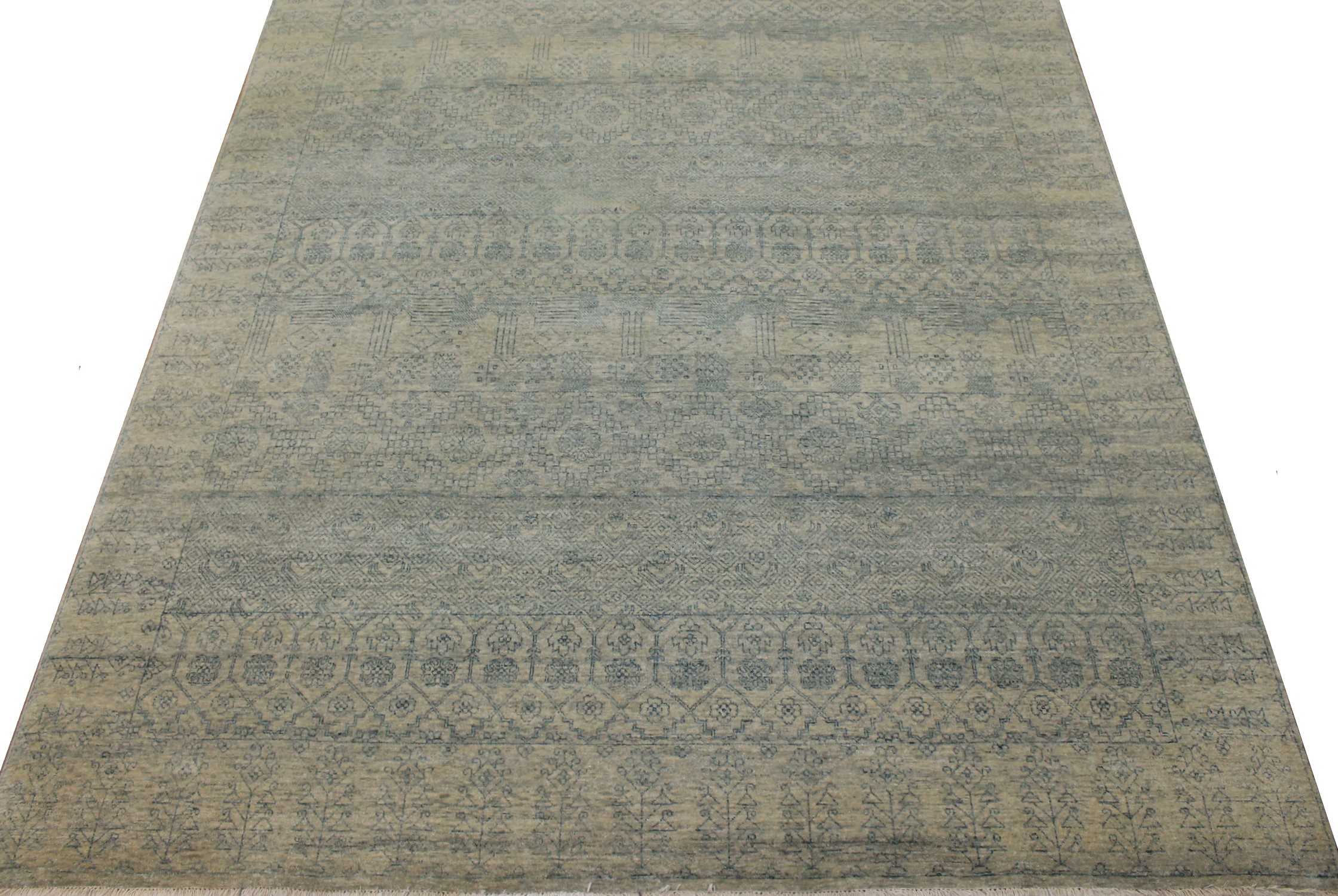 Clearance & Discount Rugs Modern Hand Knotted Wool Rug 7770 Lt. Blue - Blue Hand Knotted Rug