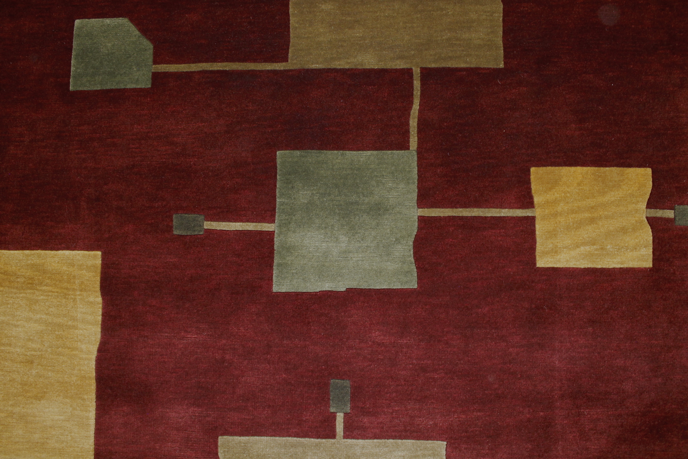 Clearance & Discount Rugs Tibet Style Hand Knotted Rug 8450 Red - Burgundy & Multi Hand Knotted Rug