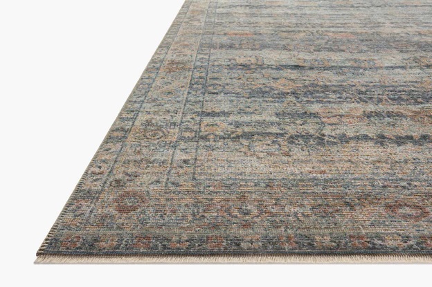 Antique Style Rugs Heritage HER-09 Lt. Blue - Blue & Rust - Orange Machine Made Rug